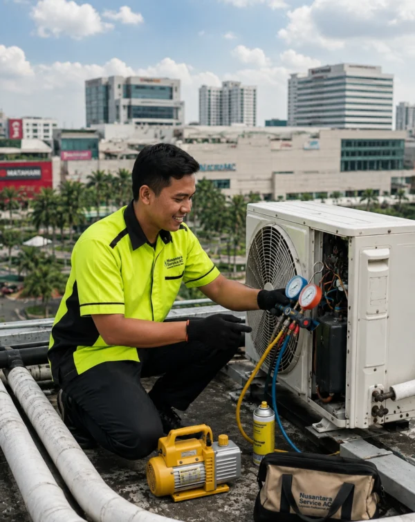 Layanan HVAC dari putra jaya service ac di Atap di Atas Kota Layanan HVAC dari putra jaya service ac di Atap di Atas Kota