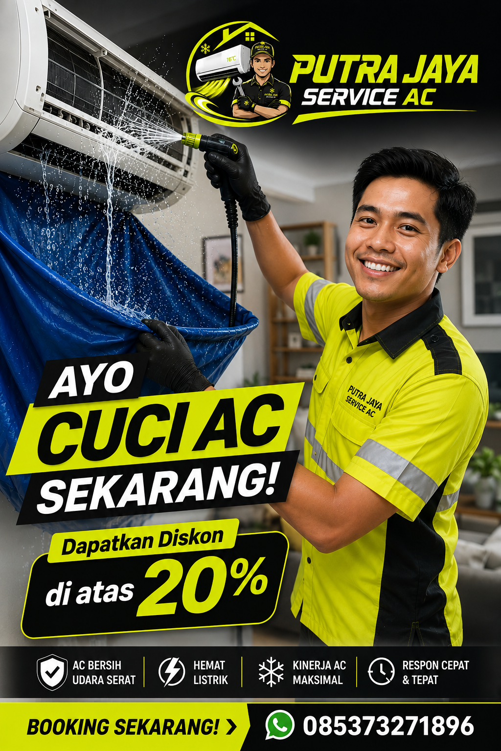 Poster Diskon Jasa Cuci AC Bekasi
