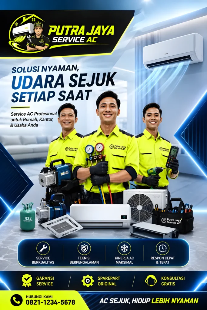 Poster Jasa Service AC dari Putra Jaya Service AC Jakarta Selatan