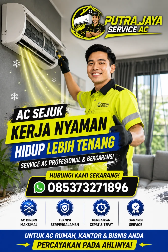 Poster Service AC Putra Jaya Service AC dari Jakarta